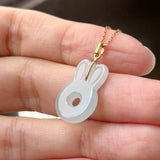 A-Grade Light Green Jadeite Bunny Pendant No. 172846