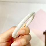 52.2mm A-Grade Natural Lavender Green Jadeite Traditional Oval Bangle No.151775