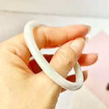 52.2mm A-Grade Natural Lavender Green Jadeite Traditional Oval Bangle No.151775