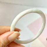 52.2mm A-Grade Natural Lavender Green Jadeite Traditional Oval Bangle No.151775