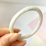 52.2mm A-Grade Natural Lavender Green Jadeite Traditional Oval Bangle No.151775