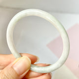 52.2mm A-Grade Natural Lavender Green Jadeite Traditional Oval Bangle No.151775