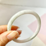 52.2mm A-Grade Natural Lavender Green Jadeite Traditional Oval Bangle No.151775