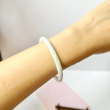 52.2mm A-Grade Natural Lavender Green Jadeite Traditional Oval Bangle No.151775