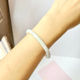 52.2mm A-Grade Natural Lavender Green Jadeite Traditional Oval Bangle No.151775