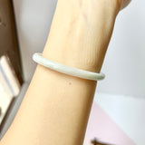 52.2mm A-Grade Natural Lavender Green Jadeite Traditional Oval Bangle No.151775