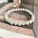 8mm A-Grade Natural Light Green Lavender Jadeite Beaded Bracelet No.190430
