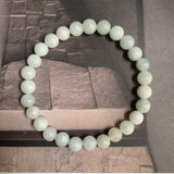 8mm A-Grade Natural Light Green Lavender Jadeite Beaded Bracelet No.190430