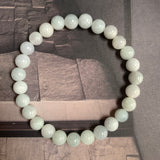8mm A-Grade Natural Light Green Lavender Jadeite Beaded Bracelet No.190430