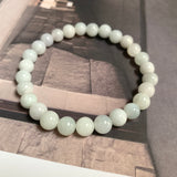 8mm A-Grade Natural Light Green Lavender Jadeite Beaded Bracelet No.190430