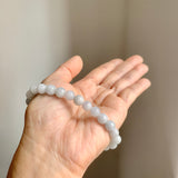 8mm A-Grade Natural Light Green Lavender Jadeite Beaded Bracelet No.190430