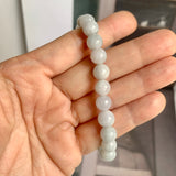 8mm A-Grade Natural Light Green Lavender Jadeite Beaded Bracelet No.190430