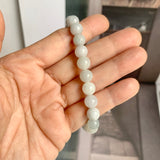 8mm A-Grade Natural Light Green Lavender Jadeite Beaded Bracelet No.190430