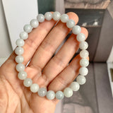 8mm A-Grade Natural Light Green Lavender Jadeite Beaded Bracelet No.190430