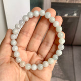 8mm A-Grade Natural Light Green Lavender Jadeite Beaded Bracelet No.190430