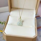 SOLD OUT: Icy A-Grade Light Green Jadeite Bunny Pendant No. 172848