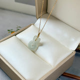 SOLD OUT: Icy A-Grade Light Green Jadeite Bunny Pendant No. 172848