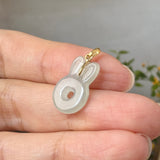 SOLD OUT: Icy A-Grade Light Green Jadeite Bunny Pendant No. 172848