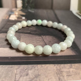 8mm A-Grade Natural Light Green Lavender Jadeite Beaded Bracelet No.190434