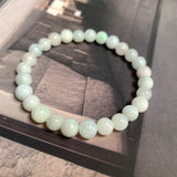 8mm A-Grade Natural Light Green Lavender Jadeite Beaded Bracelet No.190434