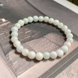 8mm A-Grade Natural Light Green Lavender Jadeite Beaded Bracelet No.190434