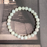 8mm A-Grade Natural Light Green Lavender Jadeite Beaded Bracelet No.190434