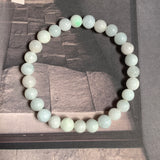 8mm A-Grade Natural Light Green Lavender Jadeite Beaded Bracelet No.190434