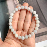 8mm A-Grade Natural Light Green Lavender Jadeite Beaded Bracelet No.190434