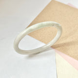 52.5mm A-Grade Natural Lavender Green Jadeite Traditional Oval Bangle No.151776
