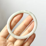 52.5mm A-Grade Natural Lavender Green Jadeite Traditional Oval Bangle No.151776