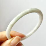 52.5mm A-Grade Natural Lavender Green Jadeite Traditional Oval Bangle No.151776
