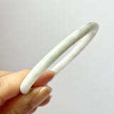 52.5mm A-Grade Natural Lavender Green Jadeite Traditional Oval Bangle No.151776