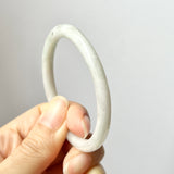 52.5mm A-Grade Natural Lavender Green Jadeite Traditional Oval Bangle No.151776