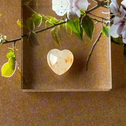 SOLD OUT: 1.85 cts A-Grade Natural Osmanthus Floral Jadeite Heart Shape No.172850