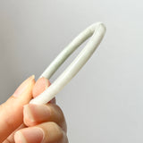52.5mm A-Grade Natural Lavender Green Jadeite Traditional Oval Bangle No.151776