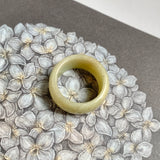 19mm A-Grade Natural Yellow Jadeite Ring Band No: 161782