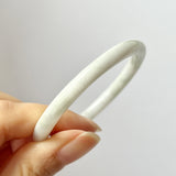 52.5mm A-Grade Natural Lavender Green Jadeite Traditional Oval Bangle No.151776