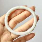 52.5mm A-Grade Natural Lavender Green Jadeite Traditional Oval Bangle No.151776