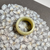 19mm A-Grade Natural Yellow Jadeite Ring Band No: 161782