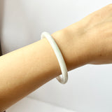 52.5mm A-Grade Natural Lavender Green Jadeite Traditional Oval Bangle No.151776