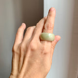 19mm A-Grade Natural Yellow Jadeite Ring Band No: 161782