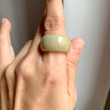 19mm A-Grade Natural Yellow Jadeite Ring Band No: 161782