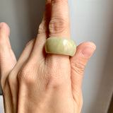 19mm A-Grade Natural Yellow Jadeite Ring Band No: 161782