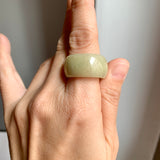 19mm A-Grade Natural Yellow Jadeite Ring Band No: 161782