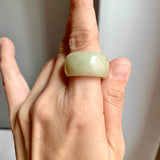 19mm A-Grade Natural Yellow Jadeite Ring Band No: 161782