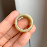 19mm A-Grade Natural Yellow Jadeite Ring Band No: 161782