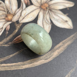 19.2mm A-Grade Natural Light Yellow Jadeite Abacus Ring Band No: 161554
