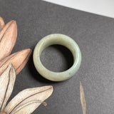 19.2mm A-Grade Natural Light Yellow Jadeite Abacus Ring Band No: 161554