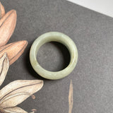 19.2mm A-Grade Natural Light Yellow Jadeite Abacus Ring Band No: 161554