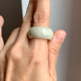 19.2mm A-Grade Natural Light Yellow Jadeite Abacus Ring Band No: 161554
